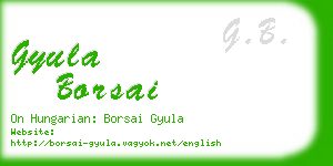 gyula borsai business card